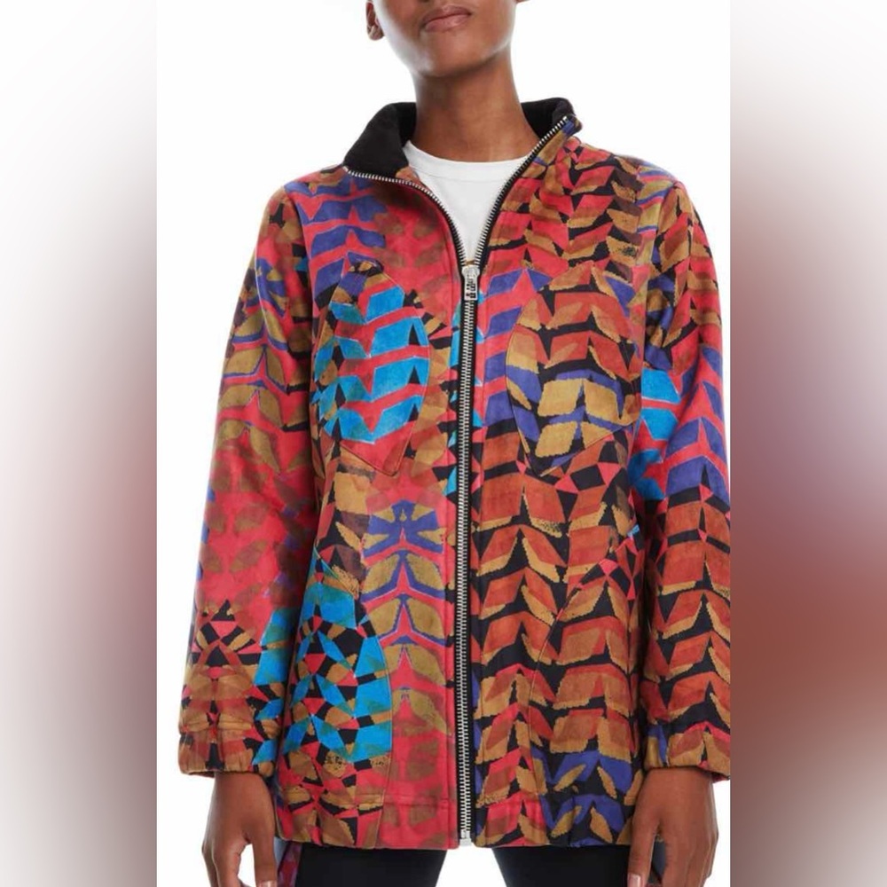 Desigual Retro Patch OLAHRAGA Jacket Size L/XL - Picture 2 of 16